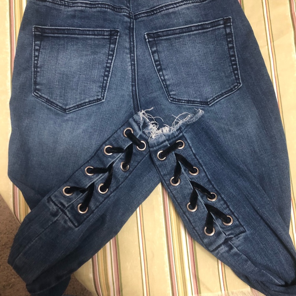 Maurices jeggings with grommet and ribbon ankle - Picture 2 of 5